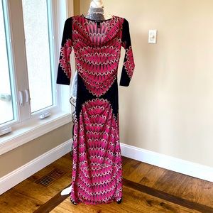 I-N-C International Concepts Unique maxi dress. Hot pink and black.